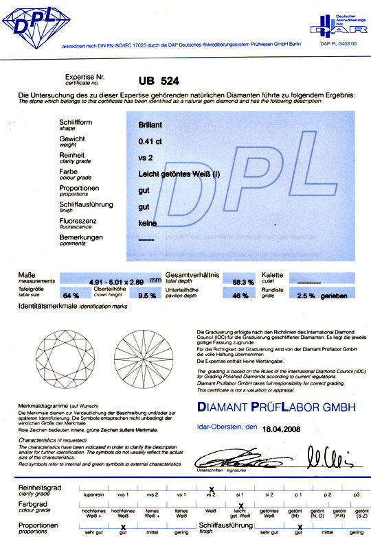 Foto 9 - Diamant 0,41 Carat Brillant DPL VS2 Top Crystal, D5112