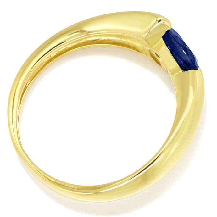 Foto 3 - Designer-Gelbgoldring mit blauem Saphir und Brillanten, R8980