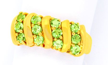 Foto 1 - Traumhafter Gold-Ring, 1A Peridote! Top Brillanz! 14K!, S0985