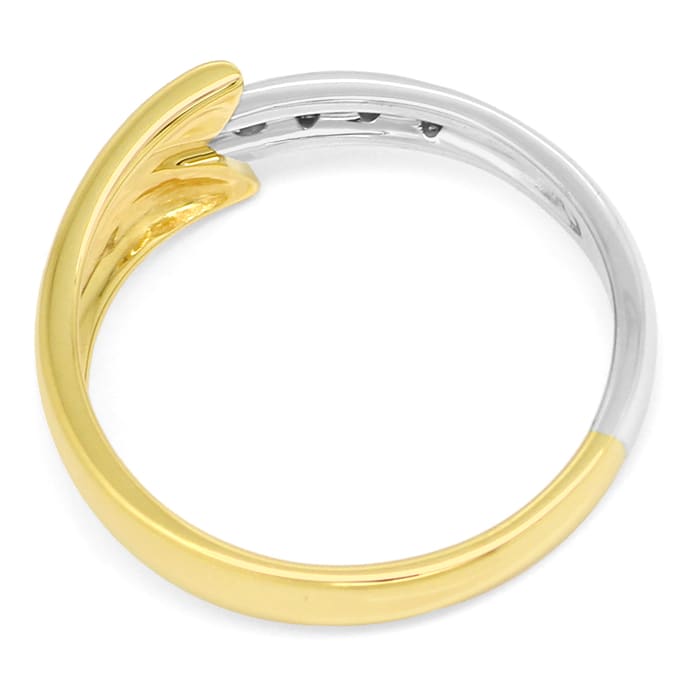 Foto 3 - Designer-Diamantring mit 4 Brillanten Gelbgold-Weißgold, S1547