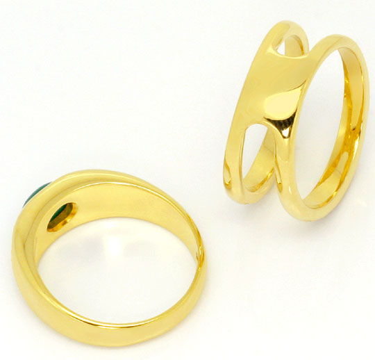 Foto 4 - Zwei Steckbare Ringe Smaragd Bandring Doppel Memoryring, S4530