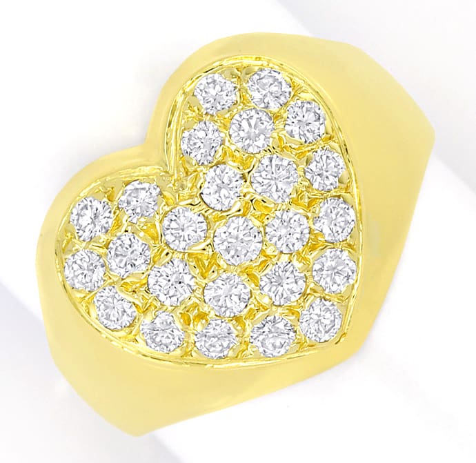 Foto 2 - Diamantring Herz 0,70ct Brillanten Gelbgold, S5064