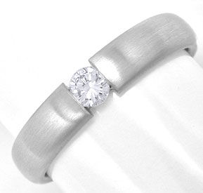 Foto 1 - Massiver Platin Brillant-Diamant-Spann Ring, S6951